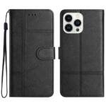 Étui portefeuille en cuir pour iPhone 13 Pro 6,1 pouces - Noir