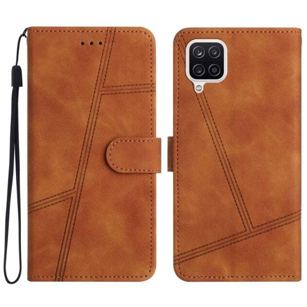 Étui portefeuille en cuir PU pour Samsung Galaxy A22 4G - Marron