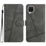 Étui portefeuille en cuir PU pour Samsung Galaxy A22 4G - Gris