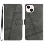 Étui portefeuille en cuir pour iPhone 14 Plus - Gris