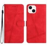 Étui portefeuille en cuir pour iPhone 14 Plus - Rouge