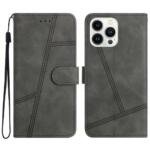 Étui en cuir PU pour iPhone 12 Pro Max 6,7 pouces - Gris