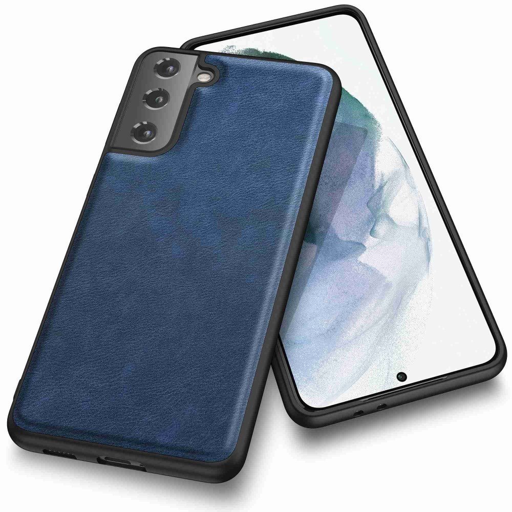 For Samsung Galaxy S21 4G / S21 5G Shockproof Case Anti-Fall Retro Phone Case TPU+PC+PU Leather Protective Cover - Blue – Image 2