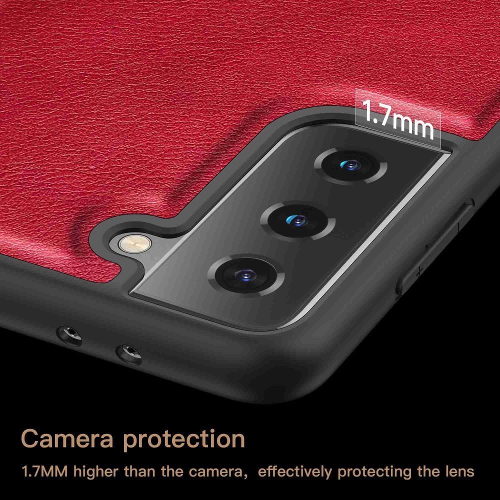 Coque antichoc retro pour Samsung Galaxy S21 4G/5G - Rouge – Image 3