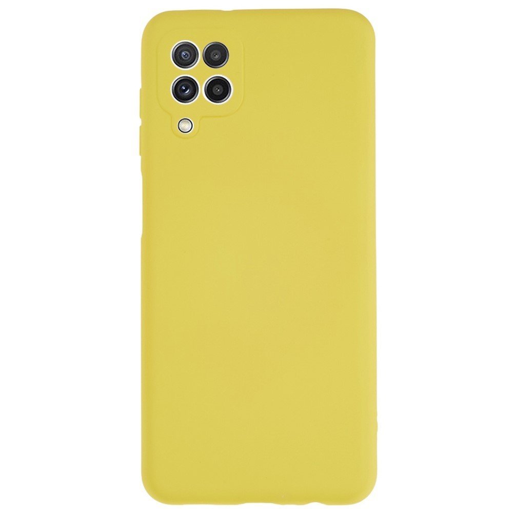 For Samsung Galaxy A12 / M12 / A12 Nacho 4G Liquid Silicone Texture Cellphone Drop-proof Cover 2.0mm Thick Arc Edge TPU Case - Yellow
