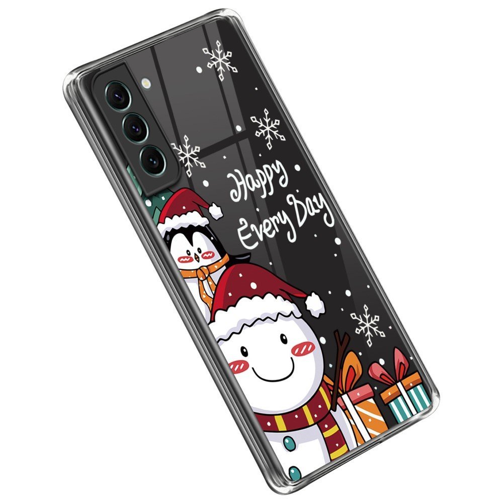 For Samsung Galaxy S22 5G Christmas Pattern Printing TPU Case Anti-drop Protective Xmas Phone Cover - Cute Penguin Snowman