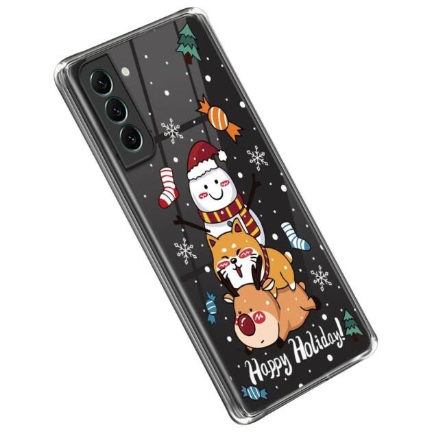 Coque de Noël pour Samsung Galaxy S22 5G - Shiba Inu et bonhomme de neige