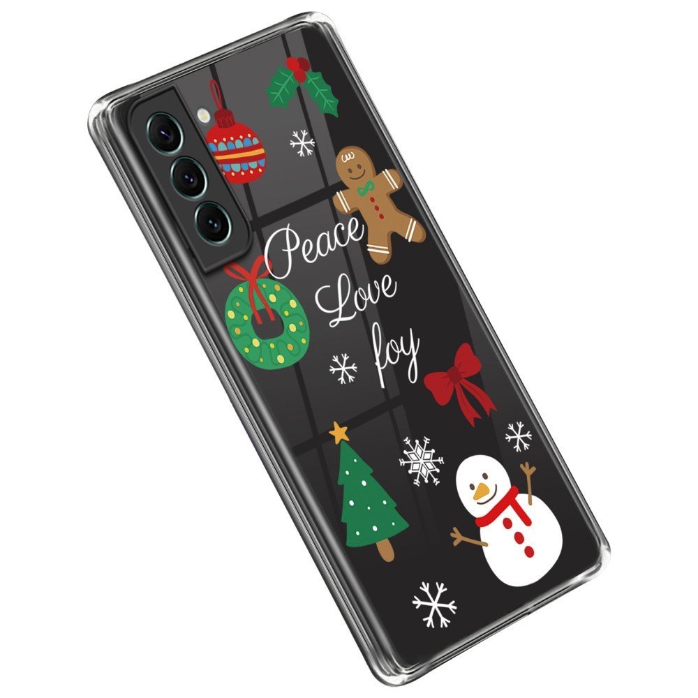 For Samsung Galaxy S22 5G Christmas Pattern Printing TPU Case Anti-drop Protective Xmas Phone Cover - Snowman