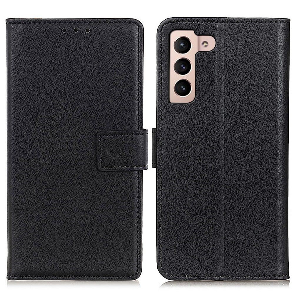 For Samsung Galaxy S23 5G PU Leather Phone Anti-drop Cover Foldable Stand Protective Case with Wallet - Black