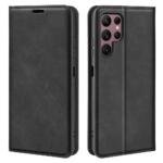 Étui portefeuille en cuir PU pour Samsung Galaxy S23 Ultra - Noir