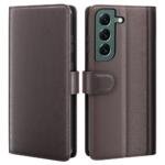 Étui portefeuille en cuir pour Samsung Galaxy S23 Plus - Marron