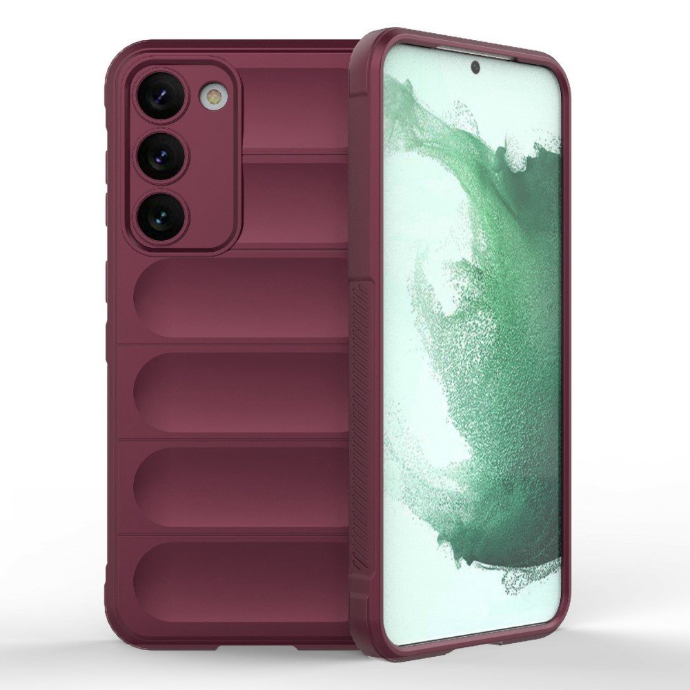 For Samsung Galaxy S23 Plus Anti-drop Rugged Cell Phone Case Shockproof TPU Back Cover Protector - Wine Red