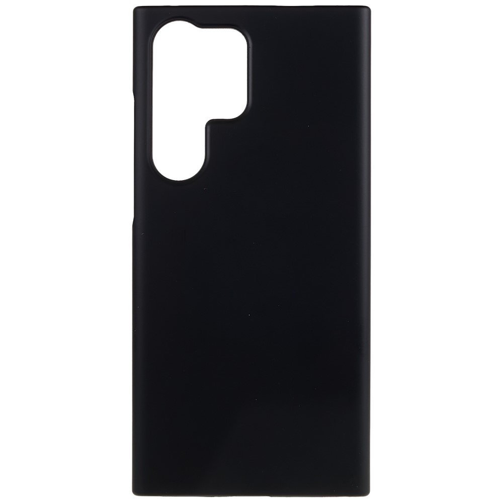 For Samsung Galaxy S23 Ultra Hard Plastic Rubberized Glossy Phone Back Case Drop Resistant Cellphone Cover - Black