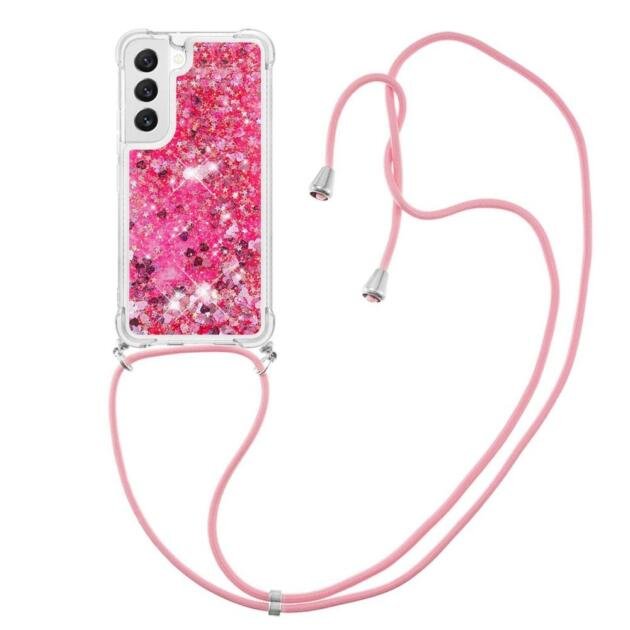 Coque Quicksand pour Samsung Galaxy S23 - Rose/Cœurs