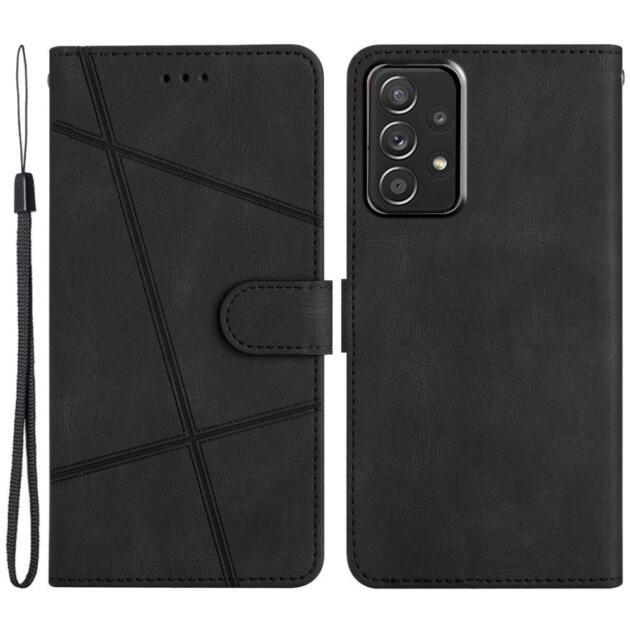 Étui portefeuille en cuir pour Samsung Galaxy A73 5G - Noir