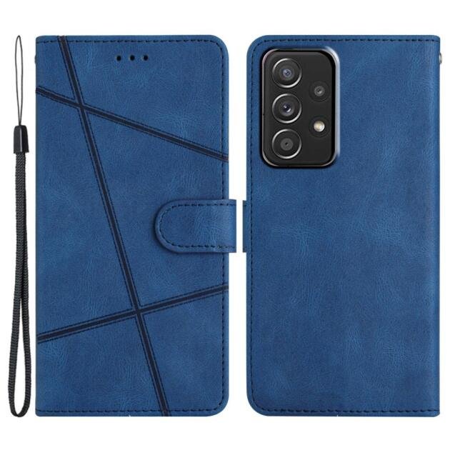 Étui portefeuille en cuir pour Samsung Galaxy A73 5G - Bleu