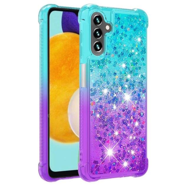 Coque Quicksand pour Samsung Galaxy A54 5G - Bleu Ciel/Violet