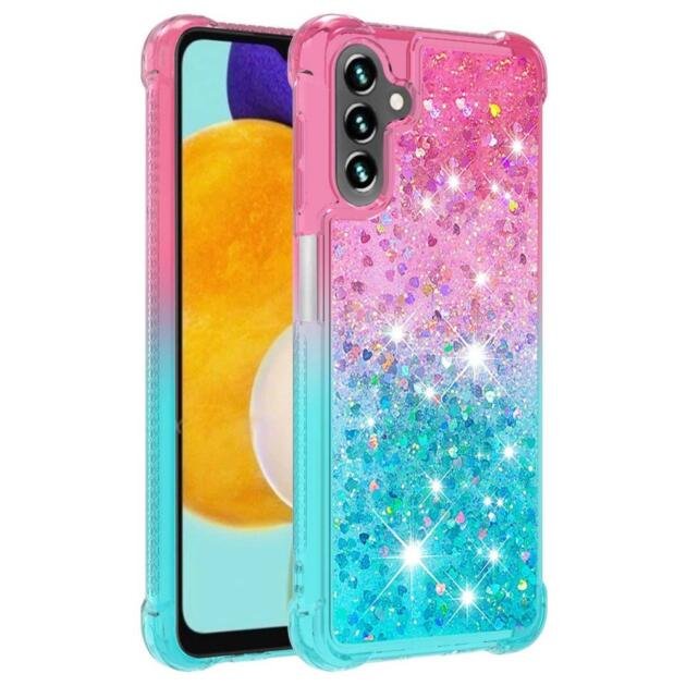 Coque Quicksand pour Samsung Galaxy A54 5G - Rose/Bleu Ciel
