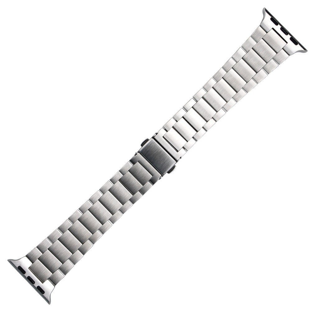 Stainless Steel Watchband Three Beads Replacement Strap for Watch Ultra 49mm / Series 8 / 7 45mm / Series 6 / 5 / 4 / SE / SE (2022) 44mm / Series 3 / 2 / 1 42mm - Silver – Image 3