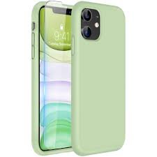 DIVI Shockproof Liquid Silicone Shell with Tempered Glass Screen Protector for iPhone 11 Pro Max 6.5 inch - Light Green