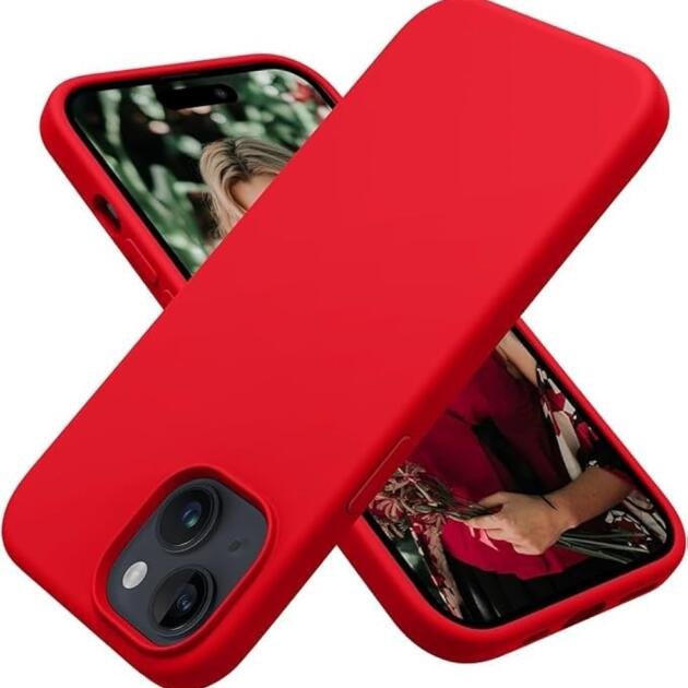 For iPhone 15 Matte Slim-Fit Phone Shell TPU Phone Case Soft Smartphone Back Cover - red