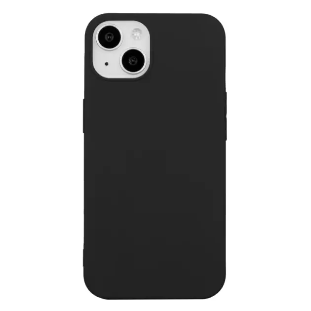 For iPhone 15 Matte Slim-Fit Phone Shell TPU Phone Case Soft Smartphone Back Cover - black