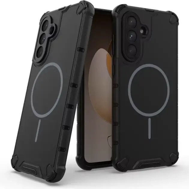 Coque de téléphone magnétique antidérapante, armure de pare-chocs, pour Samsung S25 Ultra pour Magsafe noir