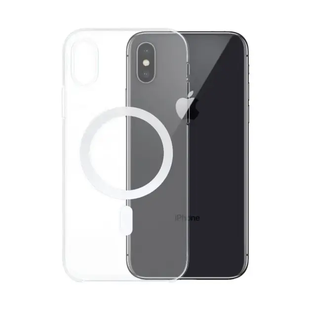 Coque Silicone MagSafe Compatible pour Apple iPhone X & XS Transparent