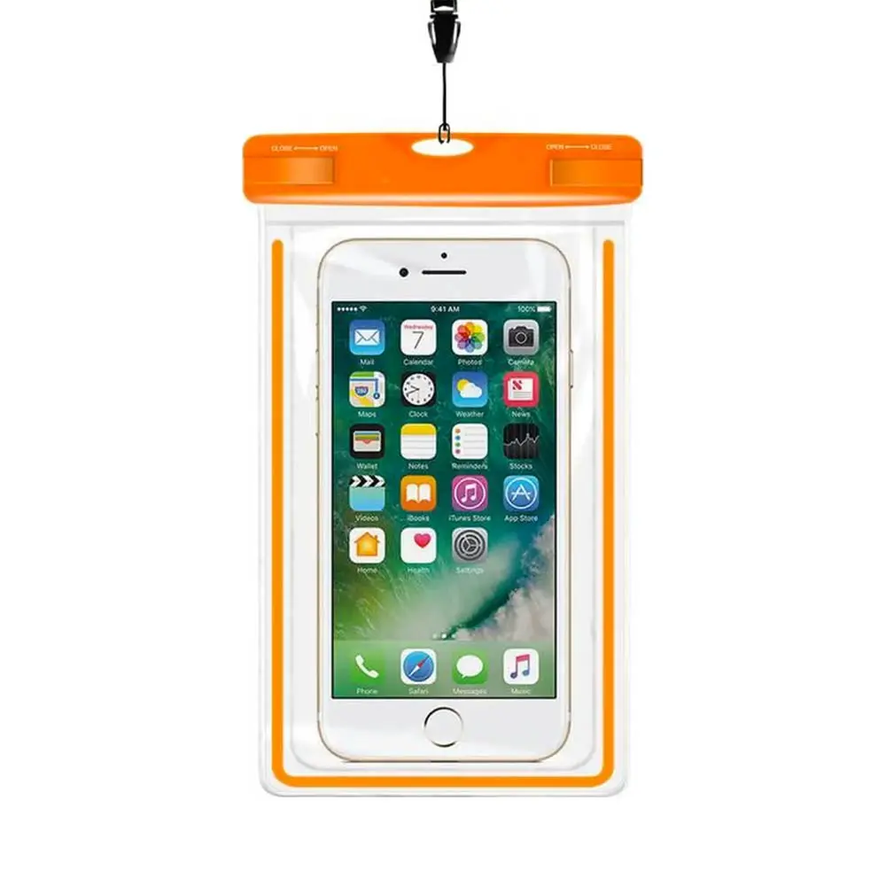 Pochette de protection étanche pour smartphone - Orange