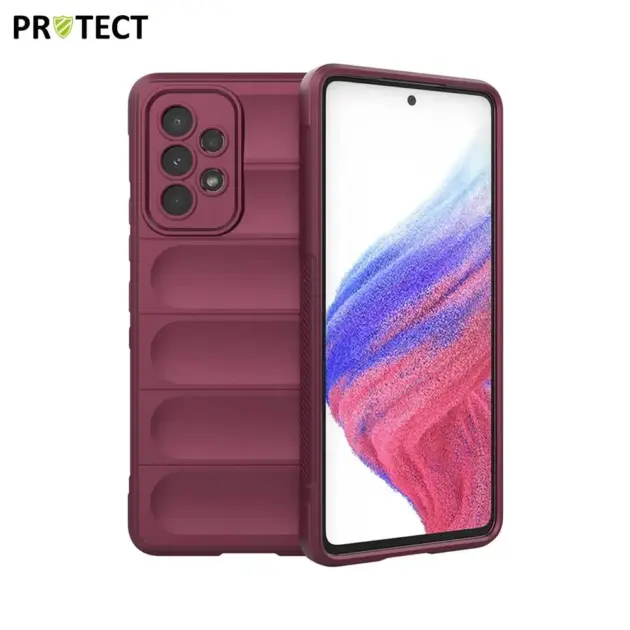 Cell Phone Cover Bag for Samsung Galaxy A53 5G, Drop Resistant TPU Rugged Back Phone Case - Wine Red