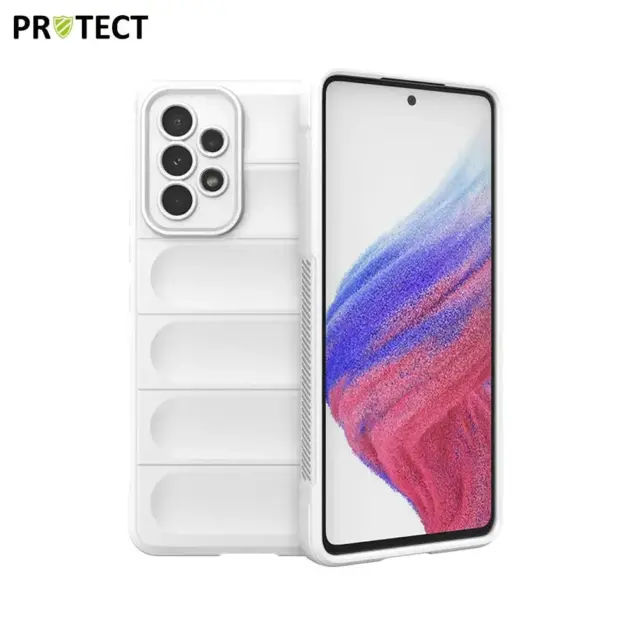 Cell Phone Cover Bag for Samsung Galaxy A53 5G, Drop Resistant TPU Rugged Back Phone Case - White