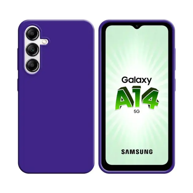 Coque Silicone Compatible pour Samsung Galaxy A14 5G A146P/Galaxy A14 4G A145 (#7) Mauve