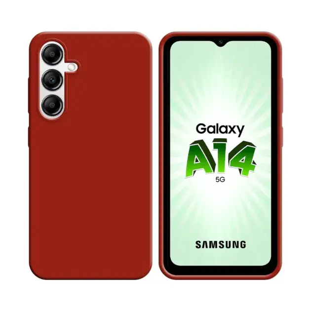 Coque Silicone Compatible pour Samsung Galaxy A14 5G A146P/Galaxy A14 4G A145 (#1) Rouge