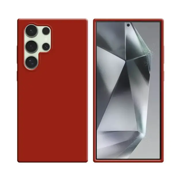 Silicone case/Coque en Silicone-Red S24 Ultra