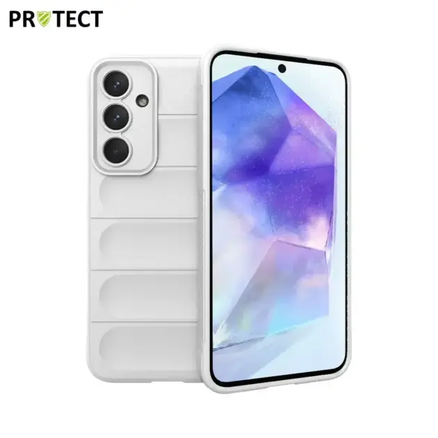 For Samsung Galaxy A55 5G Non-Slip Soft TPU Phone Case Drop-Proof Cell Phone Protective Cover - WHITE