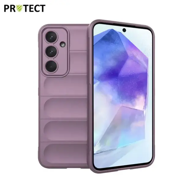 For Samsung Galaxy A55 5G Non-Slip Soft TPU Phone Case Drop-Proof Cell Phone Protective Cover - LAVENDER