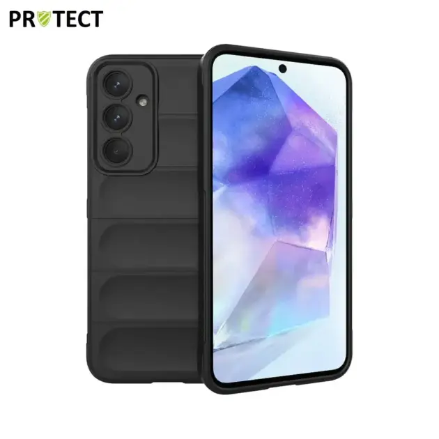 For Samsung Galaxy A55 5G Non-Slip Soft TPU Phone Case Drop-Proof Cell Phone Protective Cover - BLACK