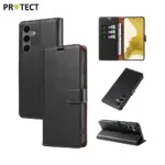 Étui portefeuille en cuir pour Samsung Galaxy S24 - Noir