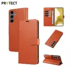 For Samsung Galaxy S24 Anti-scratch Anti-fall PU Leather Wallet Case -Brown