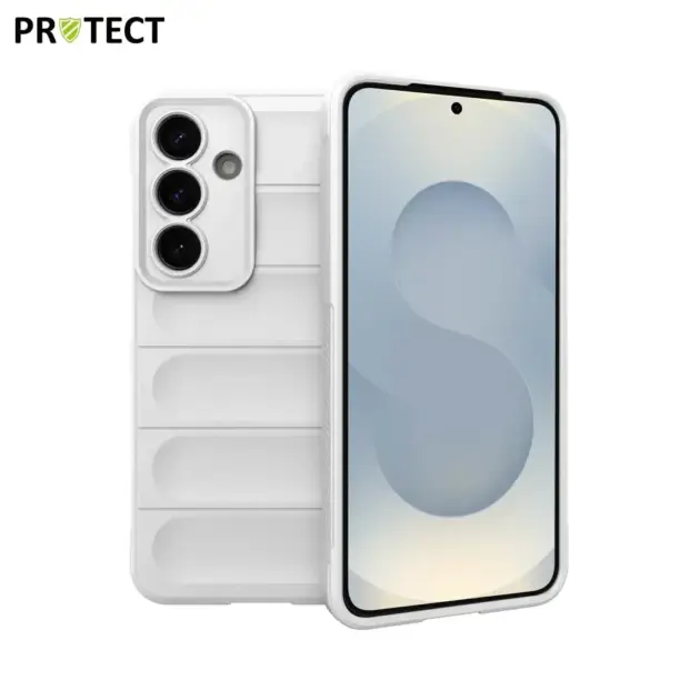 Rugged Phone Case for Samsung Galaxy S25 , Anti-drop Protection Precise Cutout TPU Cover-White