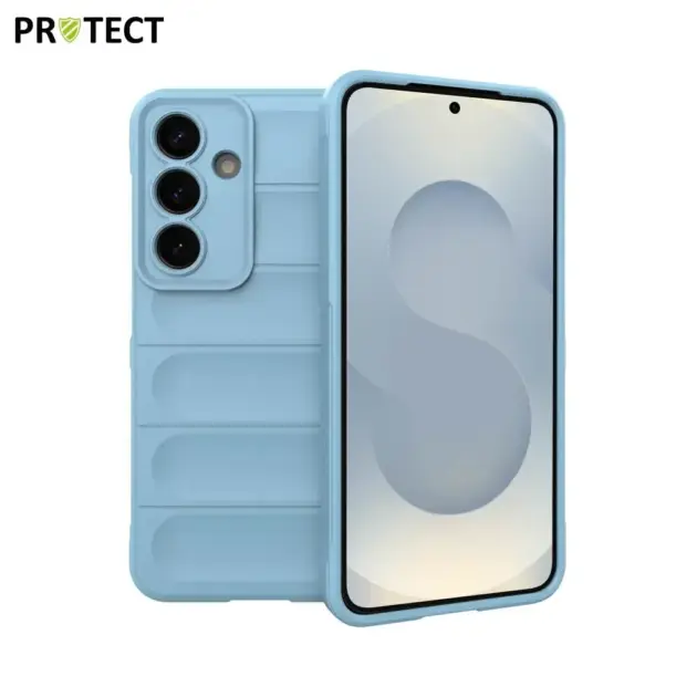 Rugged Phone Case for Samsung Galaxy S25 , Anti-drop Protection Precise Cutout TPU Cover-Light blue