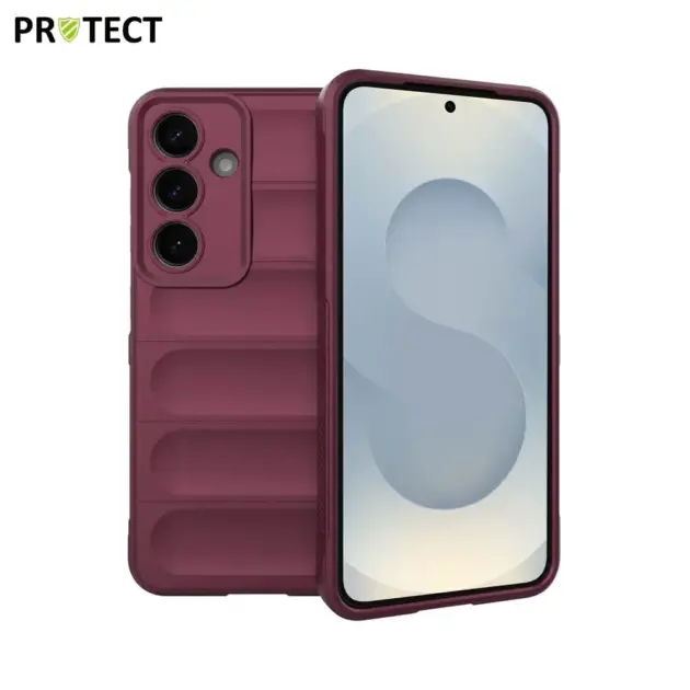 Rugged Phone Case for Samsung Galaxy S25 , Anti-drop Protection Precise Cutout TPU Cover-Wine Red