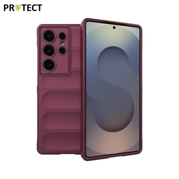 For Samsung Galaxy S25 Ultra Anti-drop Rugged Cell Phone Case Shockproof TPU Back Cover Protector-Wine Red