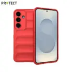 Rugged Phone Case for Samsung Galaxy S25 , Anti-drop Protection Precise Cutout TPU Cover-Red