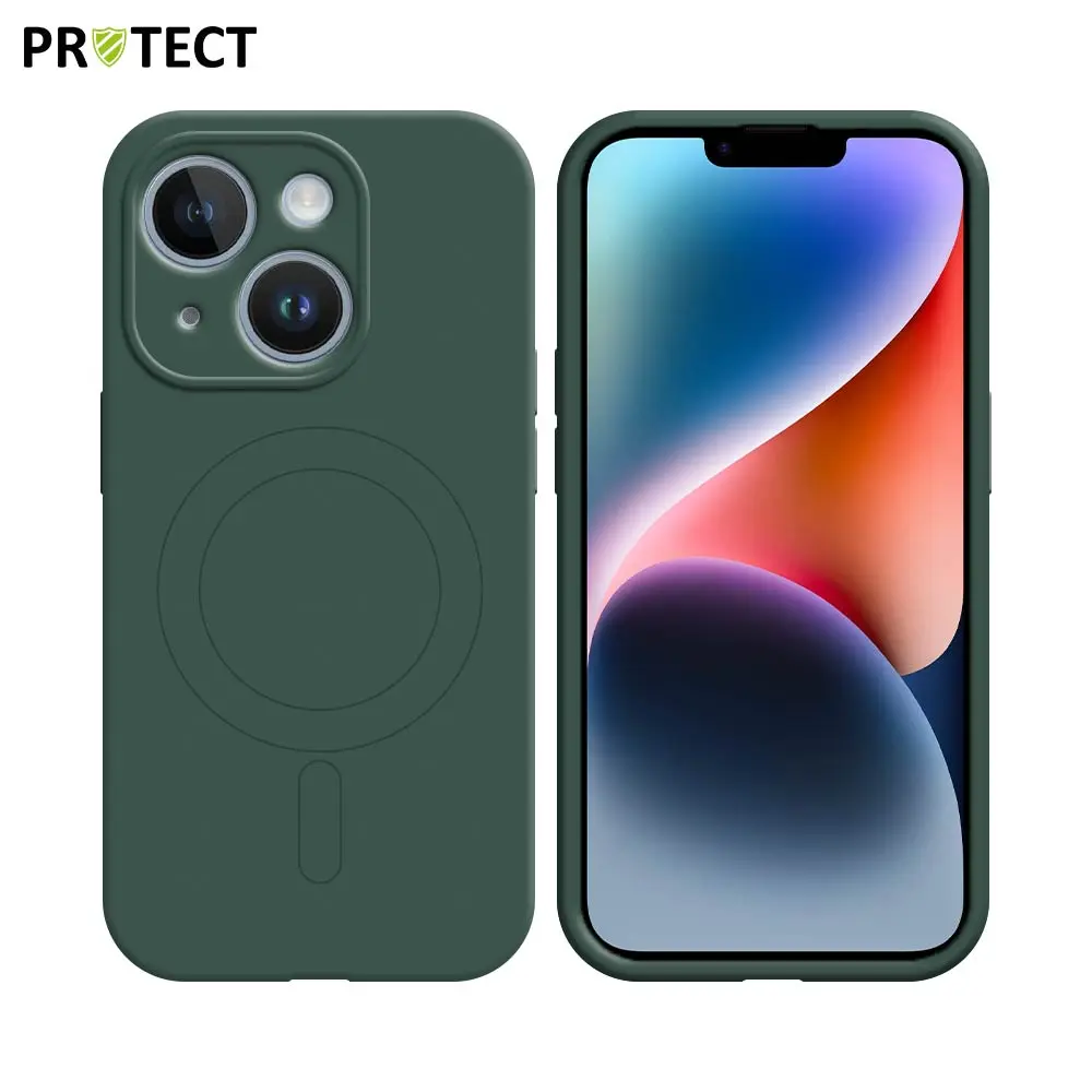 Coque de Protection IZ001 PROTECT pour Apple iPhone 14 MagSafe Vert Foncé