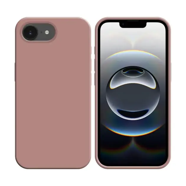 Coque Silicone Compatible pour Apple iPhone 16e Rose