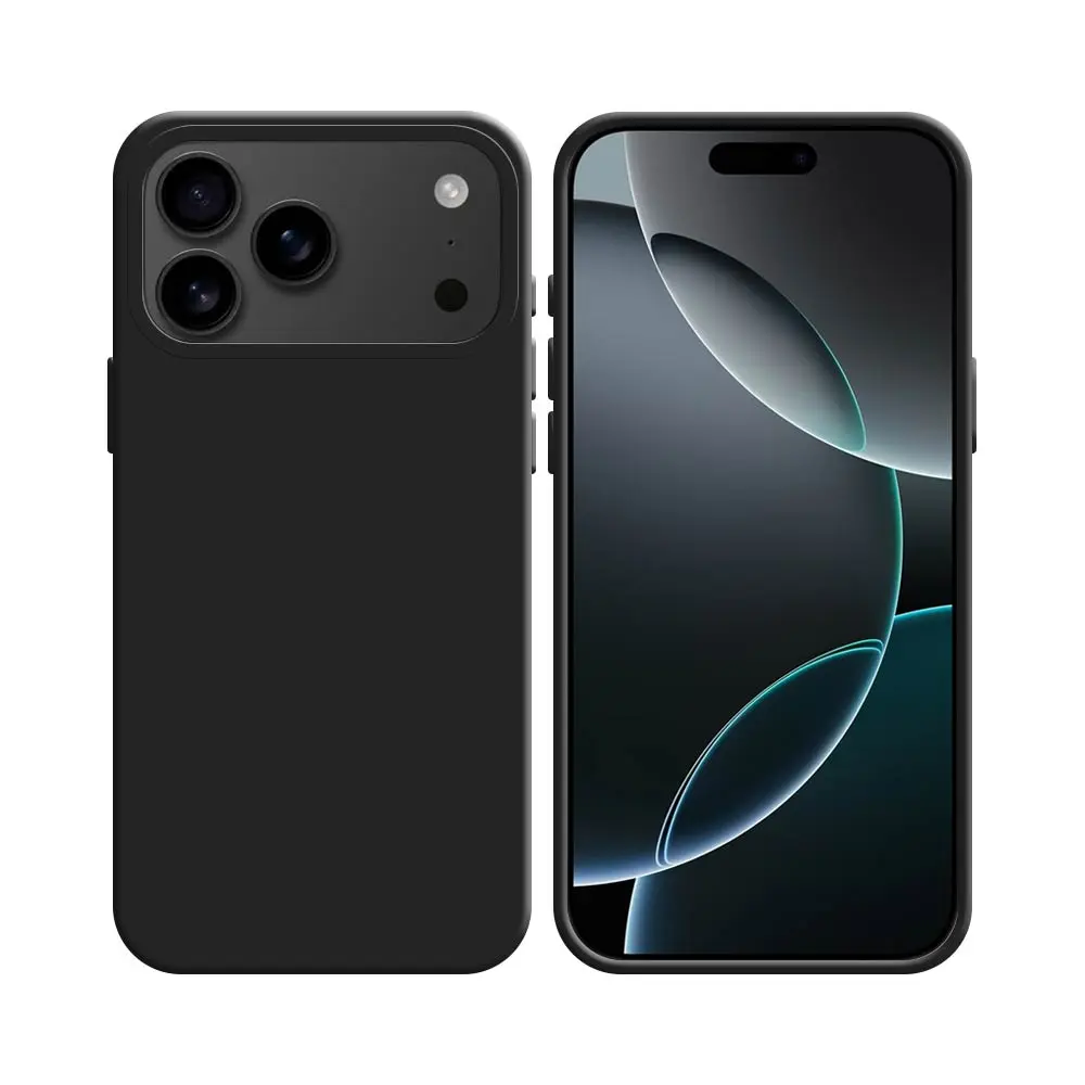 Coque silicone compatible pour Apple iPhone 17 Pro Max (#18) - Noir