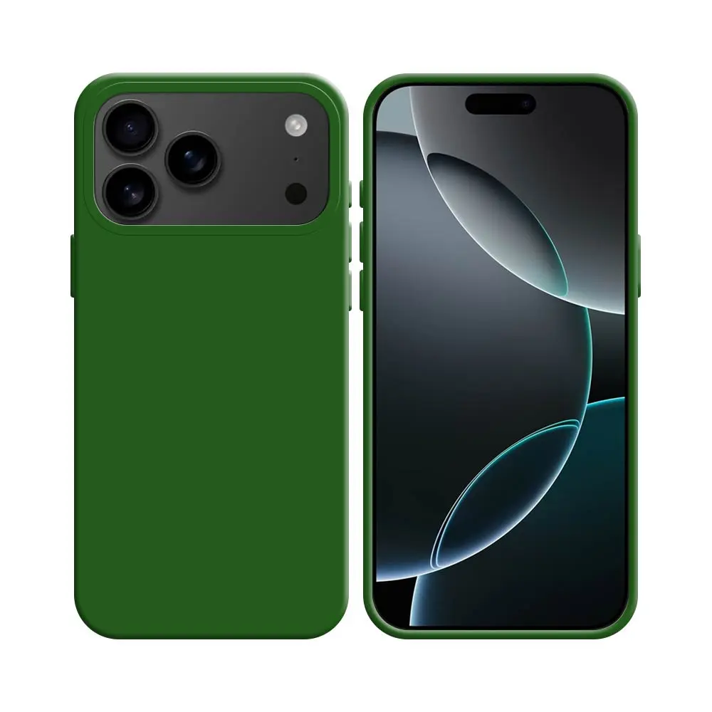 Coque silicone compatible pour Apple iPhone 17 Pro Max (#52) - Vert Foncé