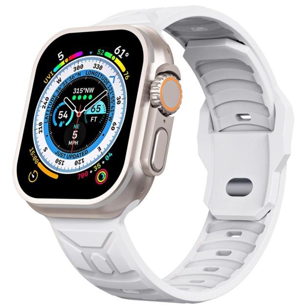 Waterproof Stretchable Watch Strap Sports Replacement Watchband for Apple Watch Ultra 42/44/45/49mm White