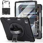Coque antichoc RIXUS pour iPad Air 13 pouces 2024 / iPad Pro 12,9 pouces 18/20/21/22 avec support 360°